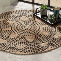 ModernHome Okrúhly jutový koberec 120 cm vzor 2