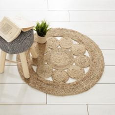 ModernHome Okrúhly jutový koberec Lace 80 cm
