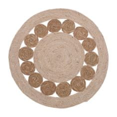 ModernHome Okrúhly jutový koberec s kruhovým vzorom 80 cm