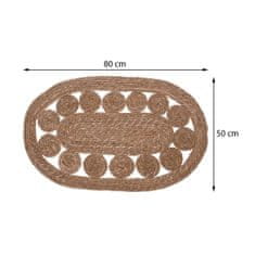 ModernHome Koberec z morskej trávy so vzorom kolies 80x50 cm