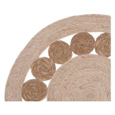 ModernHome Okrúhly jutový koberec s kruhovým vzorom 80 cm