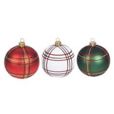 ModernHome Sklenené ozdoby na vianočný stromček Stripes 12 ks