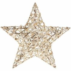 ModernHome Vianočná hviezda zlatá 20 Led 30 cm