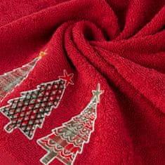 ModernHome Vianočný uterák SANTA/15 70x140 červený