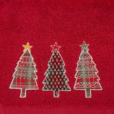 ModernHome Vianočný uterák SANTA/15 50x90 červený