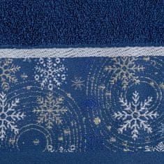 ModernHome Vianočný uterák CAROL/02 50x90 modrý