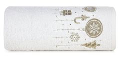 ModernHome Vianočný uterák SANTA/19 70x140 biely