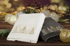 ModernHome Vianočný uterák SANTA/21 70x140 biely