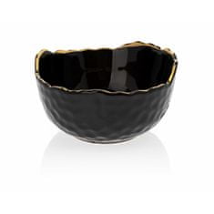 ModernHome Tigella Čierna keramická miska na šalát 13 cm