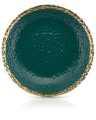 ModernHome Hlboký tanier Kati Green Gold 26 cm