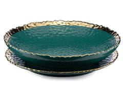 ModernHome Hlboký tanier Kati Green Gold 26 cm