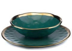 ModernHome Lissa Green Gold hlboký tanier 20 cm