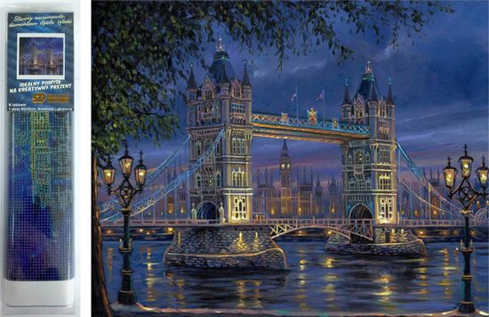 Norimpex Diamantové maľovanie Nočná Tower Bridge 30x40cm