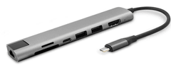 EPICO 7v1 multimediálny hub 8K s USB-C konektorom 9915112100071 - vesmírne sivá