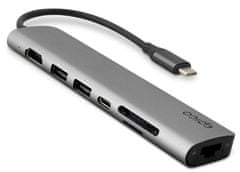 EPICO 7v1 multimediálny hub 8K s USB-C konektorom 9915112100071 - vesmírne sivá