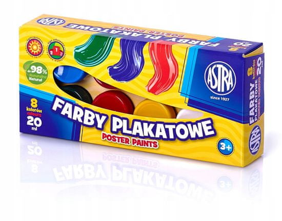 Astra Plagátové farby pre deti 8 farieb 20 ml