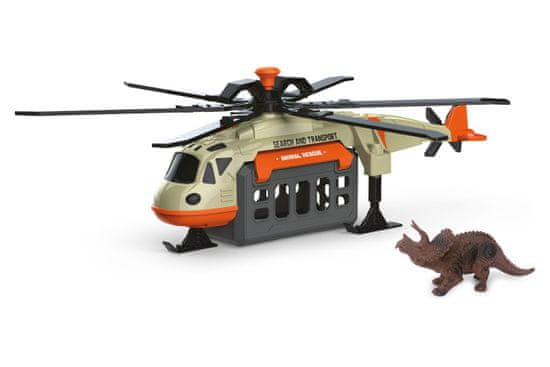 Vrtuľník s dinosaurom a efektmi 39 cm