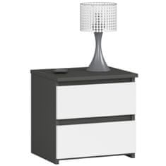 Akord Nočný stolík CL2 s 2 zásuvkami šedý grafit/biely