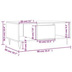 Vidaxl Konferenčný stolík dub sonoma 90x50x36,5 cm spracované drevo