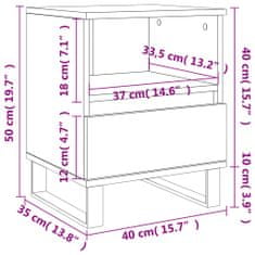 Petromila vidaXL Nočné stolíky 2 ks čierne 40x35x50 cm kompozitné drevo