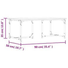 Vidaxl Konferenčný stolík dymový dub 90x50x35 cm kompozitné drevo