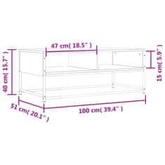 Vidaxl Konferenčný stolík dymový dub 100x51x40 cm kompozitné drevo