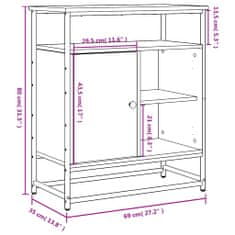 Petromila vidaXL Komoda čierna 69x35x80 cm kompozitné drevo