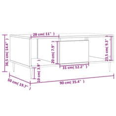 Vidaxl Konferenčný stolík dymový dub 90x50x36,5 cm spracované drevo