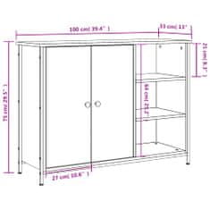 Petromila vidaXL Komoda dub sonoma 100x33x75 cm kompozitné drevo