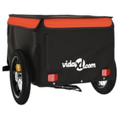 Vidaxl Vozík za bicykel, čierno oranžový 30 kg, železo