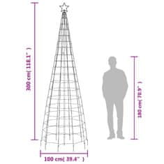 Vidaxl Sveto na vianočný stromček s hrotmi 570 LED rôznofarebné 300 cm