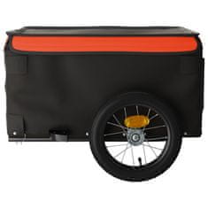 Vidaxl Vozík za bicykel, čierno oranžový 30 kg, železo