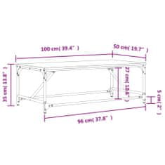 Vidaxl Konferenčný stolík dub sonoma 100x50x35 cm spracované drevo