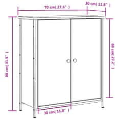 Petromila vidaXL Komoda hnedý dub 70x30x80 cm kompozitné drevo