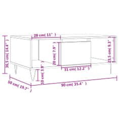 Vidaxl Konferenčný stolík sivý dub sonoma 90x50x36,5 spracované drevo