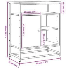 Petromila vidaXL Komoda dymový dub 69x35x80 cm kompozitné drevo