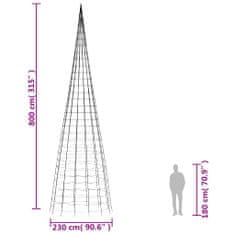 Vidaxl Svetlo na vianočný stromček na stožiar 3000LED stud.biele 800cm