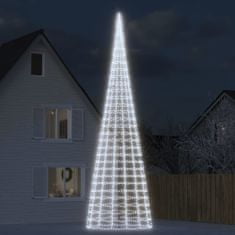 Vidaxl Svetlo na vianočný stromček na stožiar 3000LED stud.biele 800cm