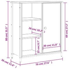 Petromila vidaXL Komoda dub sonoma 70x30x80 cm kompozitné drevo