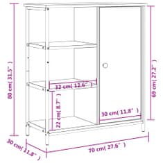 Petromila vidaXL Komoda sivá sonoma 70x30x80 cm kompozitné drevo