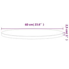 Vidaxl Stolová doska Ø60x2,5 cm okrúhla masívny buk