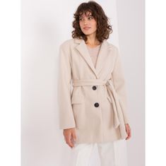 Och Bella Dámsky kabát s opaskom OCH BELLA svetlo béžová TW-PL-BI-2022320.01X_404161 XL