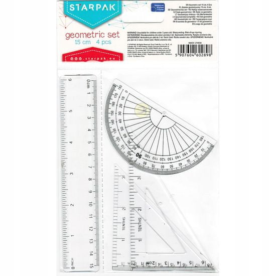 STARPAK Geometrická súprava pre školu 4 prvky