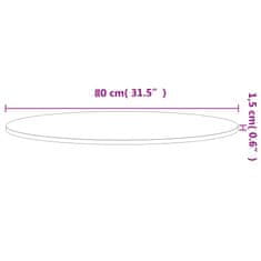 Vidaxl Stolová doska Ø80x1,5 cm okrúhla masívny buk