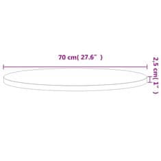 Vidaxl Stolová doska Ø70x2,5 cm okrúhla masívny buk