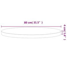 Vidaxl Stolová doska Ø80x4 cm okrúhla masívny buk