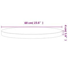 Vidaxl Stolová doska Ø60x4 cm okrúhla masívny buk