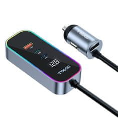 Toocki Toocki nabíjačka do auta 2xUSB-C + 2xUSB, 155W (sivá)