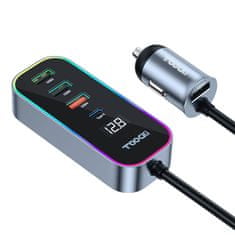 Toocki Nabíjačka do auta Toocki 4xUSB + USB-C, 105W (sivá)