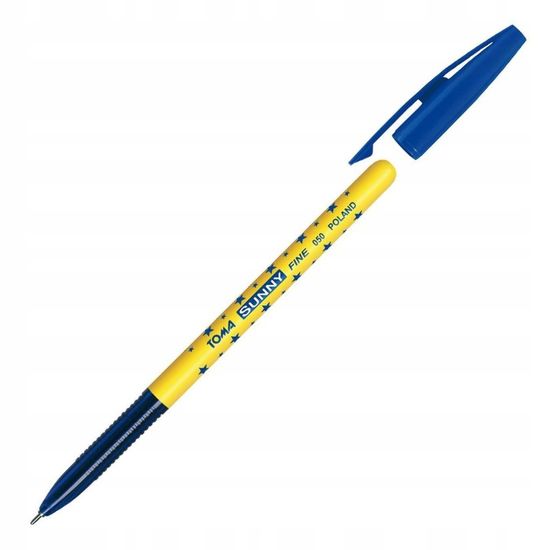 BTS Modré guľôčkové pero so zátkou Sunny 0,7 mm